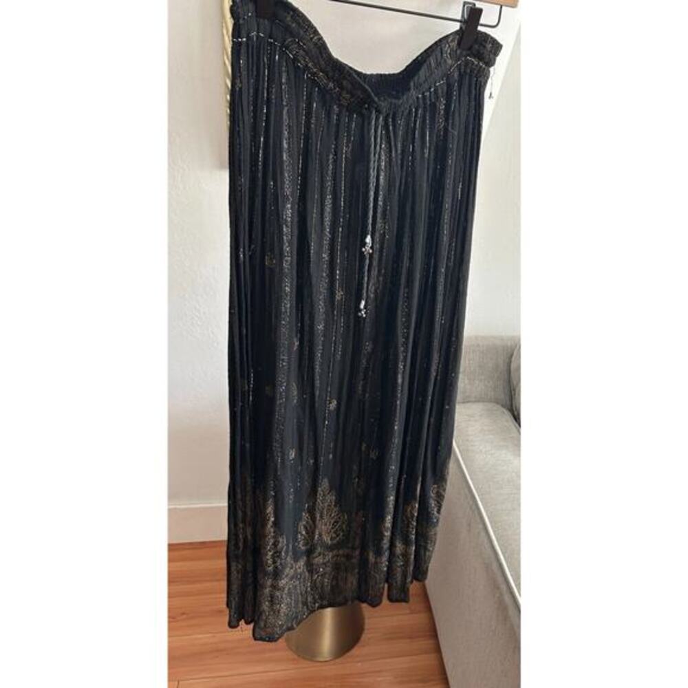 Y2K Black Boho Whimsigoth Maxi skirt One Size Western Indie Cotton